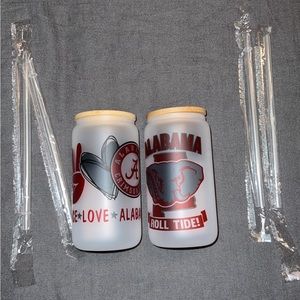 Set of 2 Roll Tide Alabama Glasses! *Brand New*